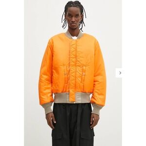 Alpha Industries Mens MA-1 Reversible Bomber Jacket Orange Khaki Military Sz‎ XL